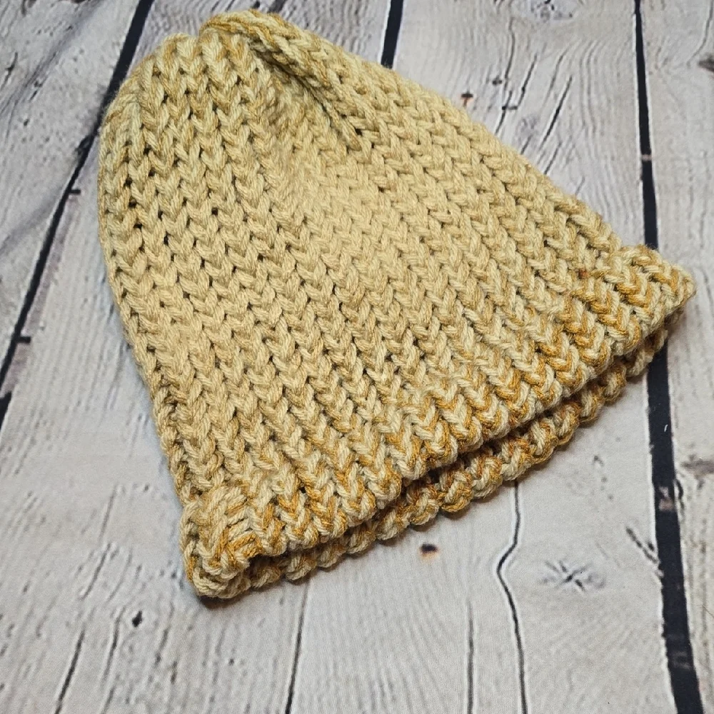 Handcrafted Cozy Knit Slouch Beanie - Tan